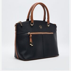 Anne Klein Elegant Black and Brown Handbag